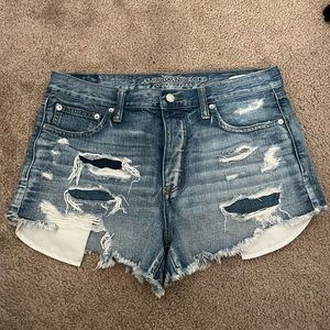 american eagle high rise vintage festival jean shorts